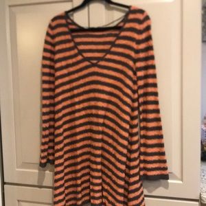 Orange/grey Free People A line mini dress.